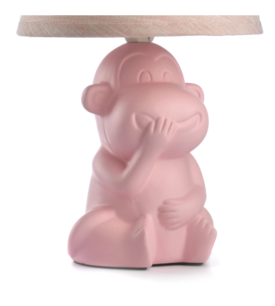 Lumetto "monkey non parlo" rosa, e14